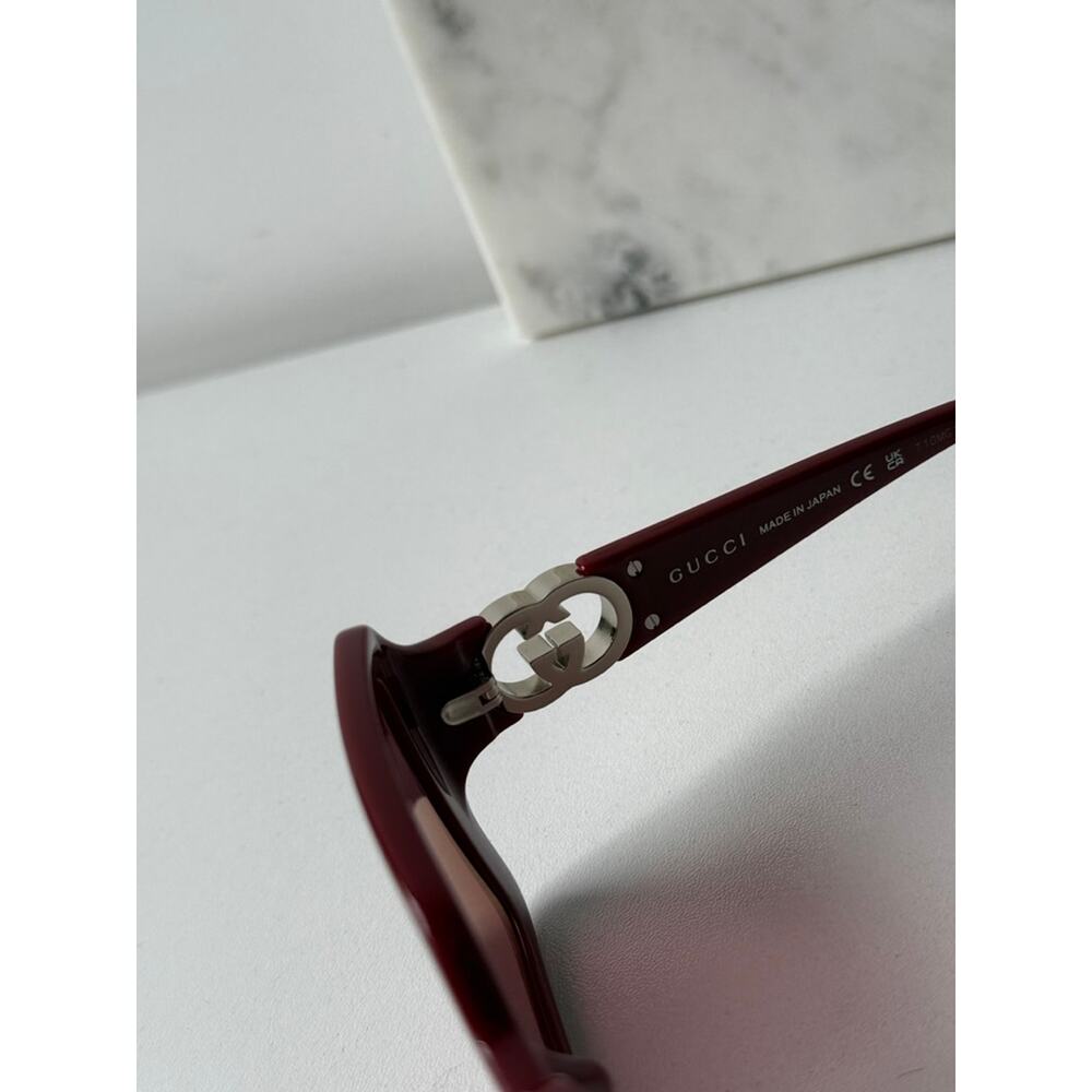 NEW Gucci GG1692SA Burgundy Square Mirror Lens Sunglasses - Picture 7 of 9